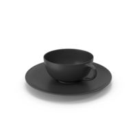 Black Tea Cup With Plate PNG & PSD Images