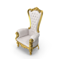 Throne Chair White Gold PNG & PSD Images
