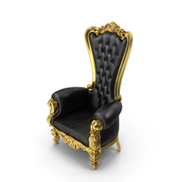 Throne Chair Black Gold PNG & PSD Images