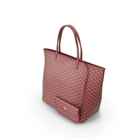 Goyard St Louis Tote With Pouch Red Closed PNG & PSD Images