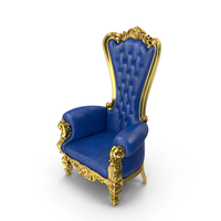 Throne Chair Blue Gold PNG & PSD Images