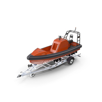Used Boat Trailer And Rescue Motorboat PNG & PSD Images