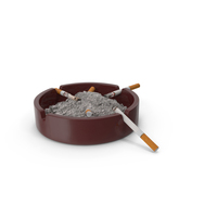 Ashtray with Cigarettes and Pile of Ashes PNG & PSD Images