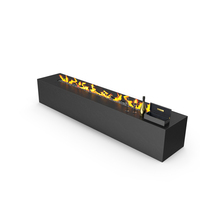 Black Stone Linear Fireplace With Ace Of Spades Champagne PNG & PSD Images