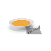 Pumpkin Soup With Sour Cream And Spoon PNG & PSD Images
