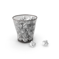 Trash Can Filled Paper PNG & PSD Images