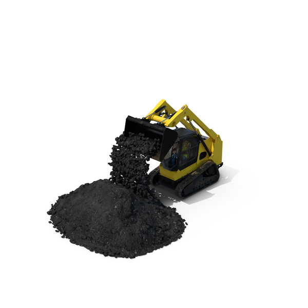 Skid Steer Loader With Operator And Pile Of Soil PNG & PSD Images