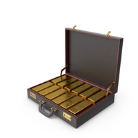 Briefcase With Gold Bars PNG & PSD Images