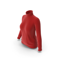 Red Turtleneck Shirt Women PNG & PSD Images