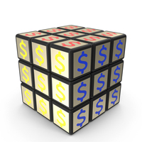 Rubik's Cube With Dollar Sign Symbol PNG & PSD Images