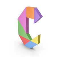 Tangram Letter C PNG & PSD Images