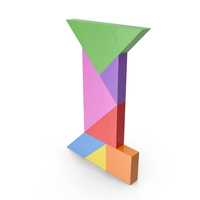 Tangram Letter I PNG & PSD Images