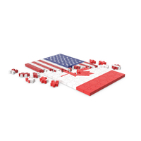 USA Flag VS Canada Flag Puzzle PNG & PSD Images