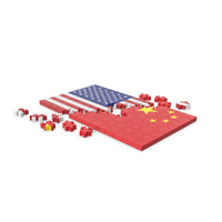 USA Flag VS China Flag Puzzle PNG & PSD Images