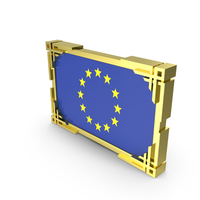 Europe Flag With Gold Frame PNG & PSD Images