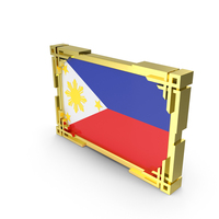 Phillippine Flag with Gold Frame PNG & PSD Images