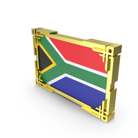South Africa Flag with Gold Frame PNG & PSD Images