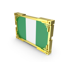 Nigeria Flag with Gold Frame PNG & PSD Images