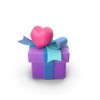 Heart On Gift Box Presentation PNG & PSD Images