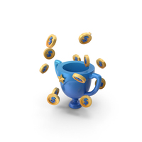 Trophy Win Dollar Money Coin Achieve PNG & PSD Images