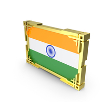 India Flag with Gold Frame PNG & PSD Images