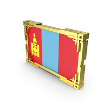 Mongolia Flag With Gold Frame PNG & PSD Images