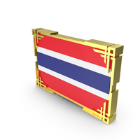 Thailand Flag With Gold Frame PNG & PSD Images