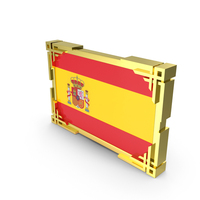 Spain Flag With Gold Frame PNG & PSD Images