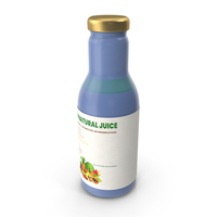 Glass Bottle With Blue Colored Juice PNG & PSD Images