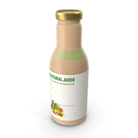 Glass Bottle With Amber Colored Juice PNG & PSD Images