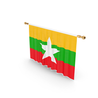 Myanmar Country Flag Hanging PNG & PSD Images