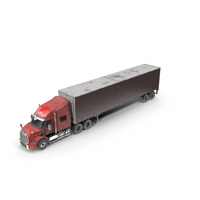 Used Aged Semi Truck Sleeper Cab With Curtain Trailer PNG & PSD Images