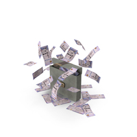 Briefcase Saudi 500 Riyals Money Falling Currency PNG & PSD Images