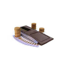 Brown Wallet Bill Saudi 500 Riyals Money Coins PNG & PSD Images