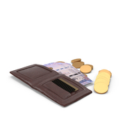 Brown Wallet Saudi 500 Riyals Money Roll Coins PNG & PSD Images