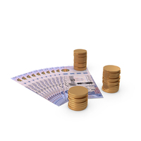 Currency Saudi 500 Riyals Money Notes Spread With Coins PNG & PSD Images