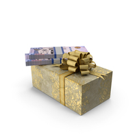 Gift Box With Saudi 500 Riyals Money Notes Lots On Top PNG & PSD Images