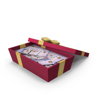 Gift Box Open With Saudi 500 Riyals Money Notes PNG & PSD Images