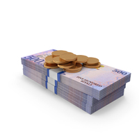 Gold Coins WIth Saudi 500 Riyals Money Bill PNG & PSD Images