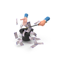 Hand Magic Hat Saudi 500 Riyals Money Fly Out PNG & PSD Images