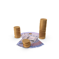 Saudi 500 Riyals Money Notes Currency Gold Coins PNG & PSD Images