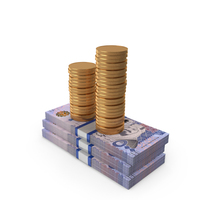Saudi 500 Riyals Money Notes With Gold Coins PNG & PSD Images
