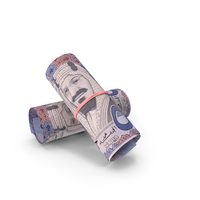 Two Saudi 500 Riyals Money Notes Currency Rolls PNG & PSD Images
