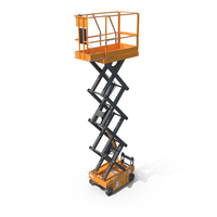 Warehouse Electric Scissor Platform Lift -Used PNG & PSD Images