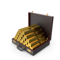 Briefcase With Gold Bars PNG & PSD Images