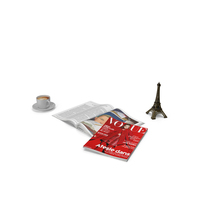 Eiffel Tower Souvenir With Vogue Magazine PNG & PSD Images