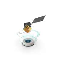Hologram Of A Satellite With Solar Panels PNG & PSD Images
