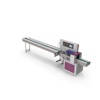 Horizontal Flow Pack Machine With Conveyor Belt PNG & PSD Images