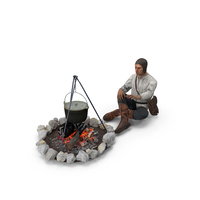 Medieval Peasant By Fire PNG & PSD Images