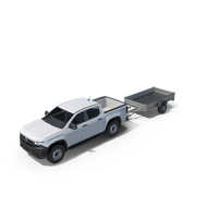 VW Amarok II And Utility Garden Car Trailer PNG & PSD Images